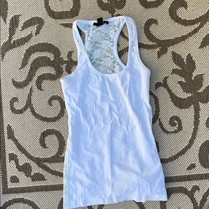 Lace back tank top